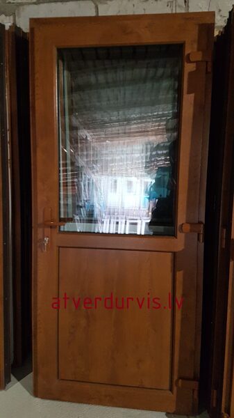 PVC durvis Zelta Ozols ar dalījumu stikls/pildiņš