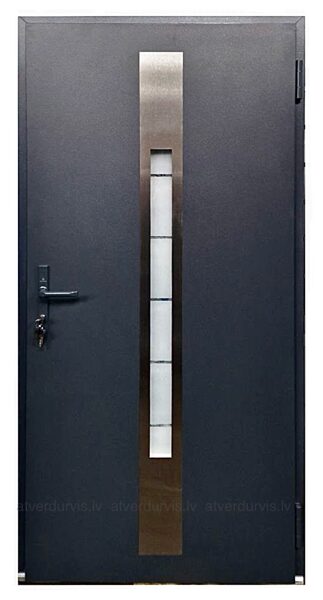 12. Metāla durvis ar stiklu, Antracīts